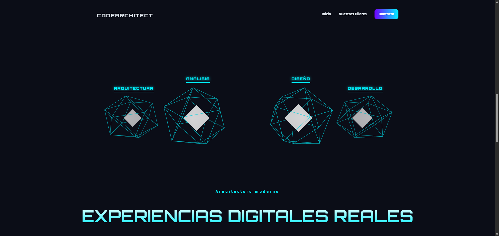 Landing interactiva con Three.js